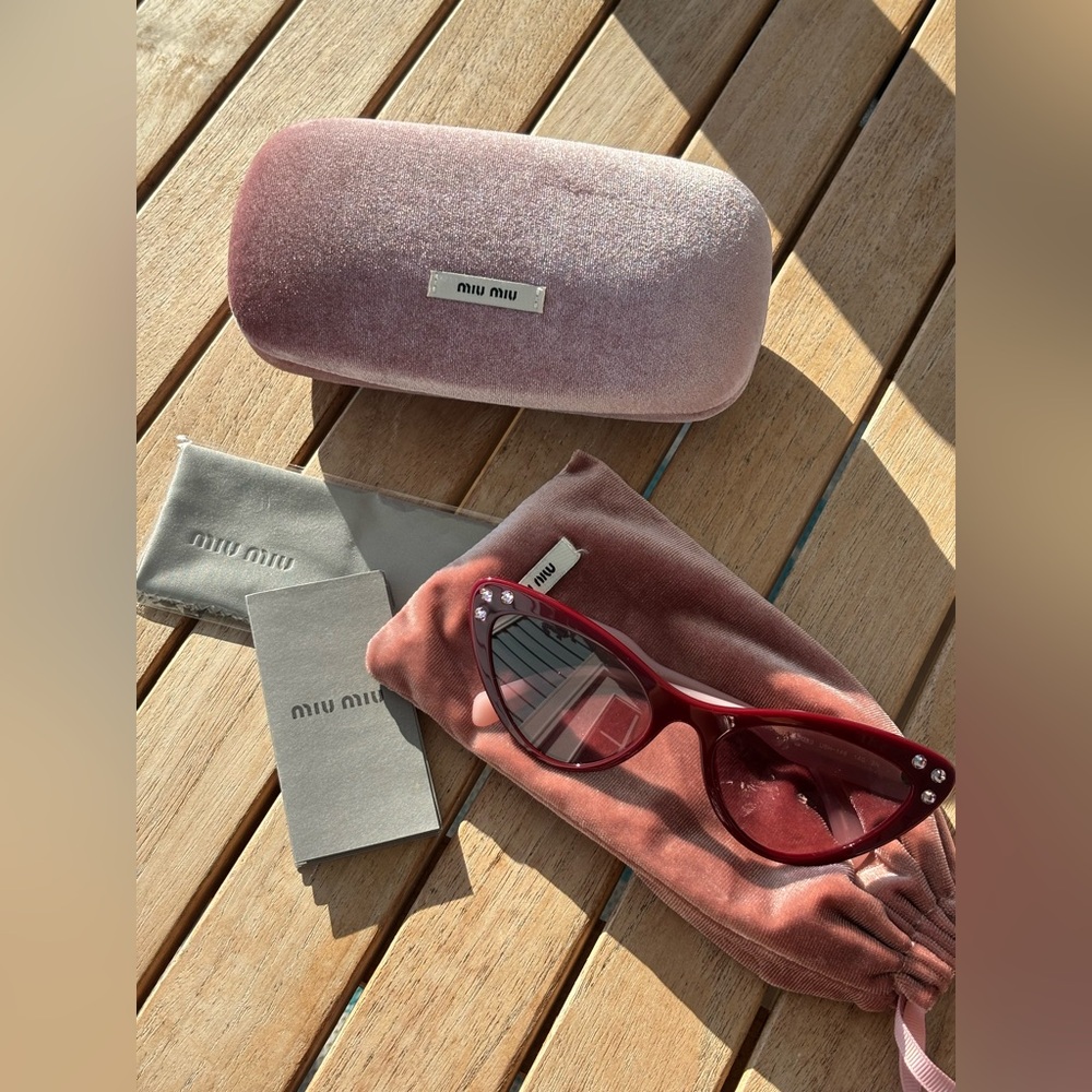 Miu Miu Women's Cat-Eye Sunglasses - Burgundy - Picture 5 of 7
